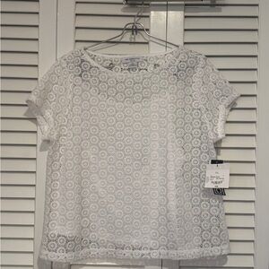 Liz Claiborne White Eyelet Blouse